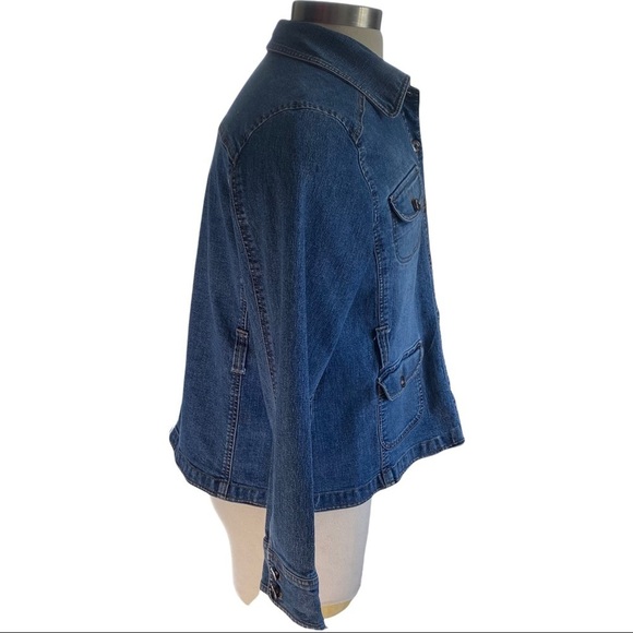 Duck Head Medium Wash Light Fading 4-Pocketed Button Front Jean Jacket Junior XL - Picture 5 of 9